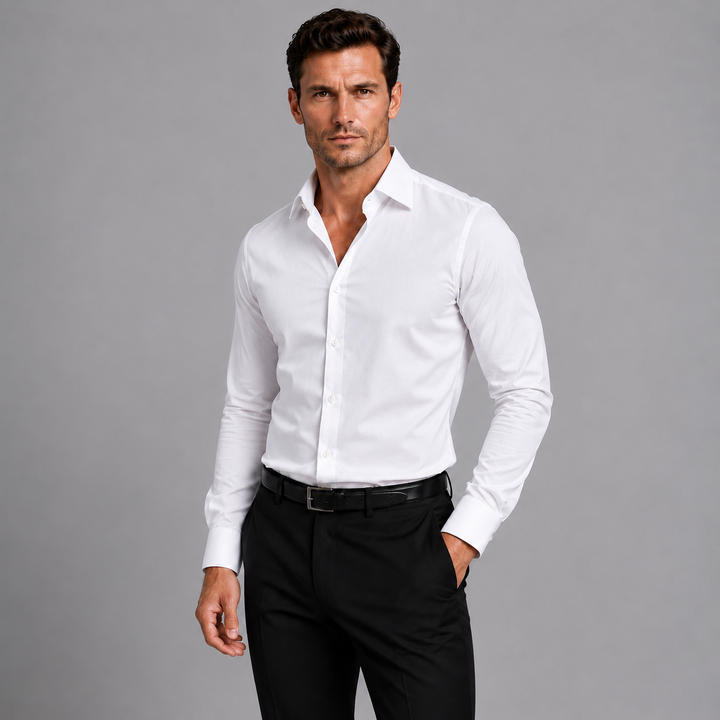 Men's Slim Fit Stretch Satin Look Shirt Montarello