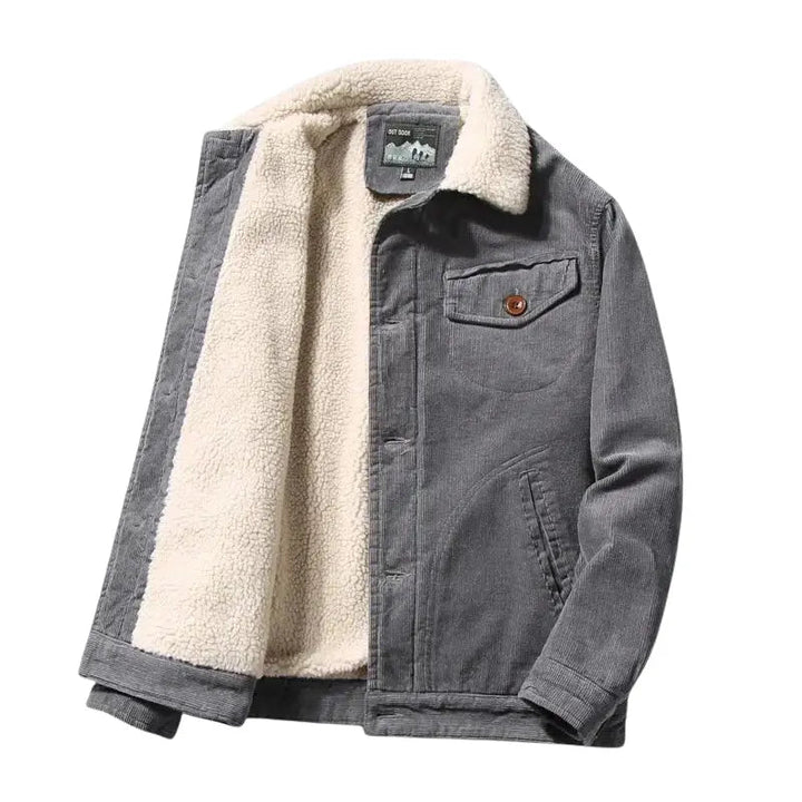 Harrington Oxford Men’s Corduroy Trucker Jacket, view 3 - Elena Harper