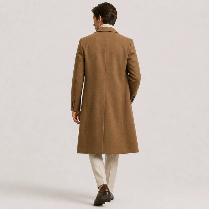 Men's Double-Breasted Trench Coat - Long Jacket