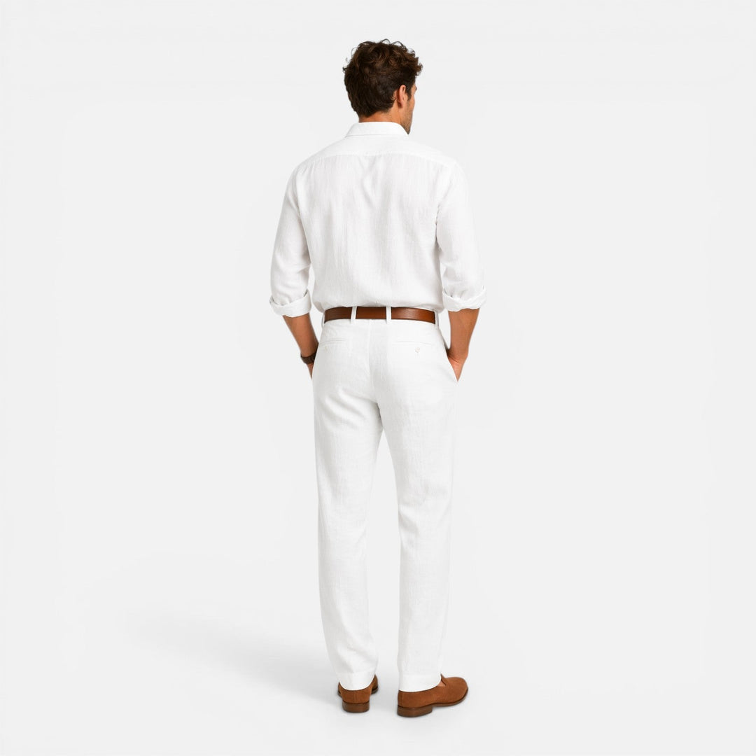 Montarello Elegant Summer Pants for Men, Slim Fit and Linen Look