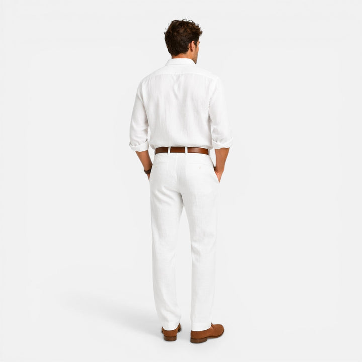 Montarello Elegant Summer Pants for Men, Slim Fit and Linen Look
