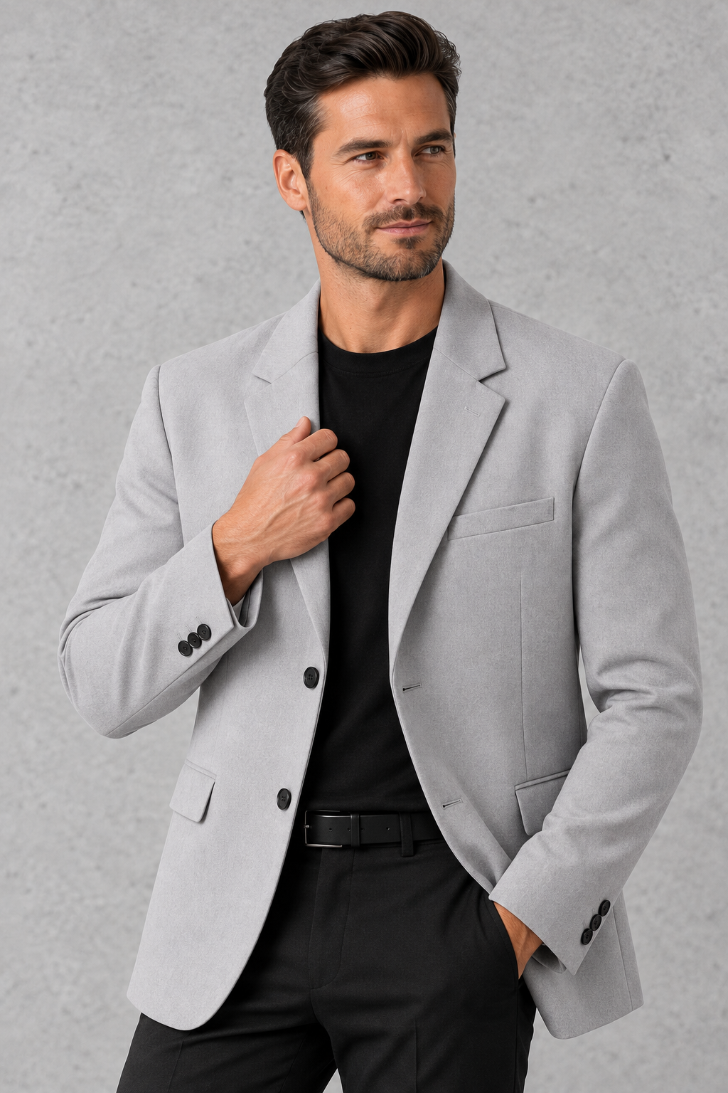 Men's Relaxed-Fit Blazer – Classic Notched Lapels & Two-Button Design