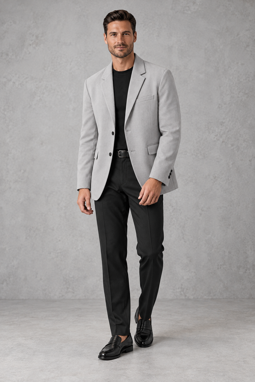 Men's Relaxed-Fit Blazer – Classic Notched Lapels & Two-Button Design