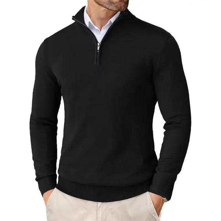 Harrington Oxford Men's Classic Half-Zip Sweater, view 5 - Elena Harper