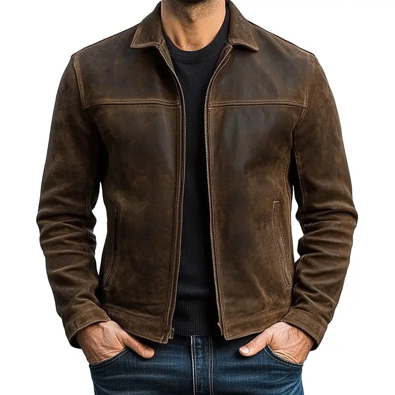 Harrington Oxford Men's Classic Zipper Jacket - Elena Harper