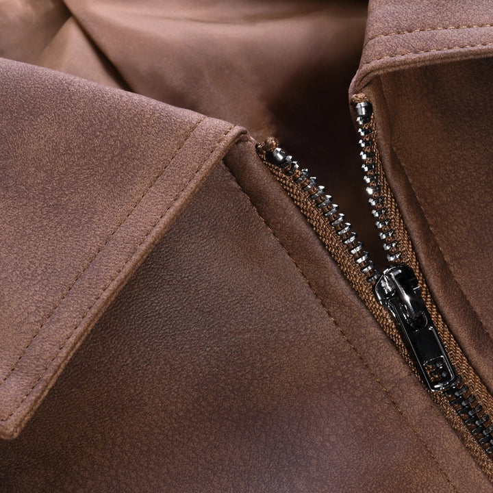 Men's Montarello Jacket, Leather Look and Zipped