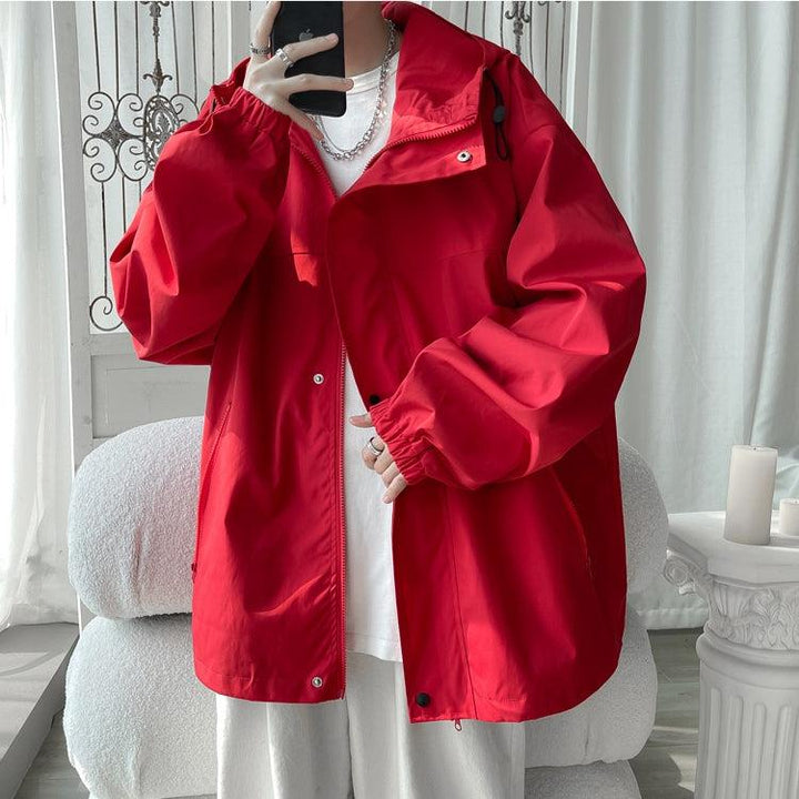 Men's Lightweight Oversized Windbreaker with Hood