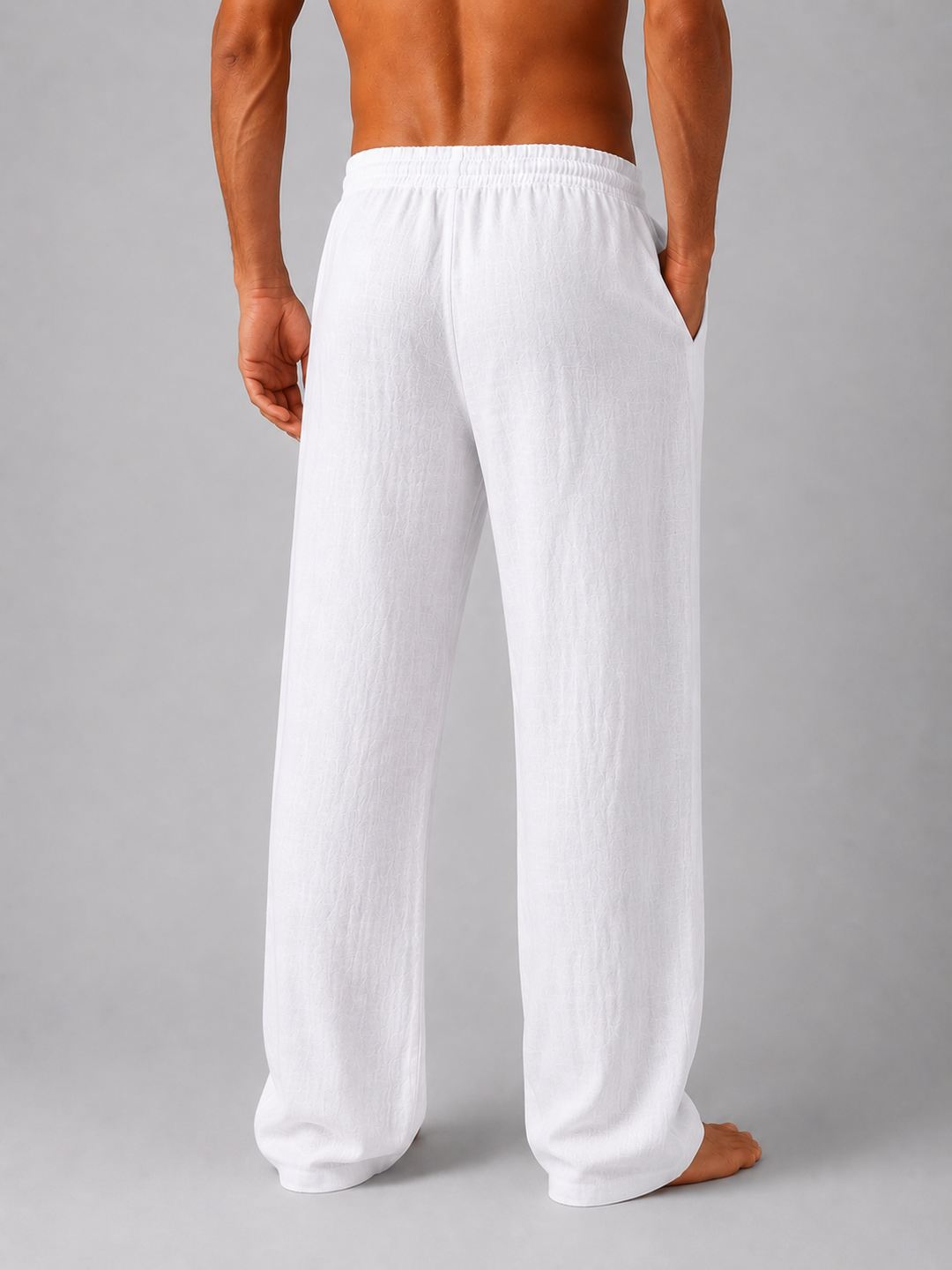 Loose Summer Linen-Look Pants with Drawstring for Men Montarello