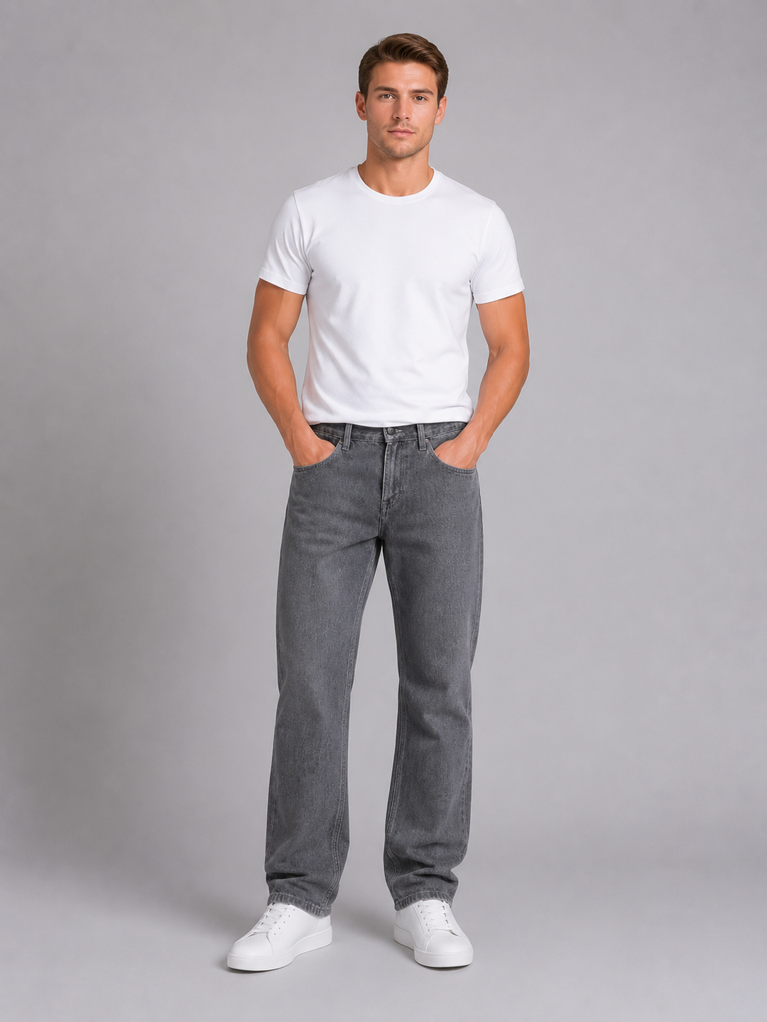 Montarello Men's Jeans, Straight Cut, Standard Fit, Denim