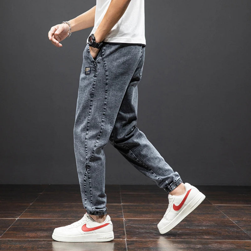 Men’s Stretch Denim Joggers Comfortable & Stylish, view 6 - Elena Harper