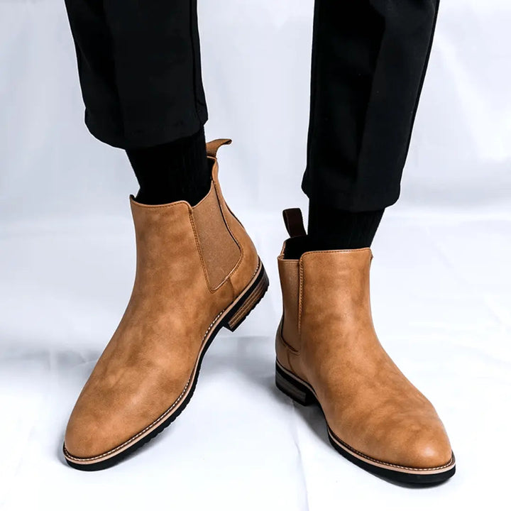 Classic Ankle Chelsea Boots for Men Easy Slip-On Design, view 2 - Elena Harper