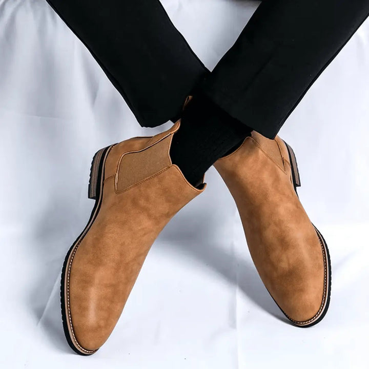 Classic Ankle Chelsea Boots for Men Easy Slip-On Design, view 3 - Elena Harper