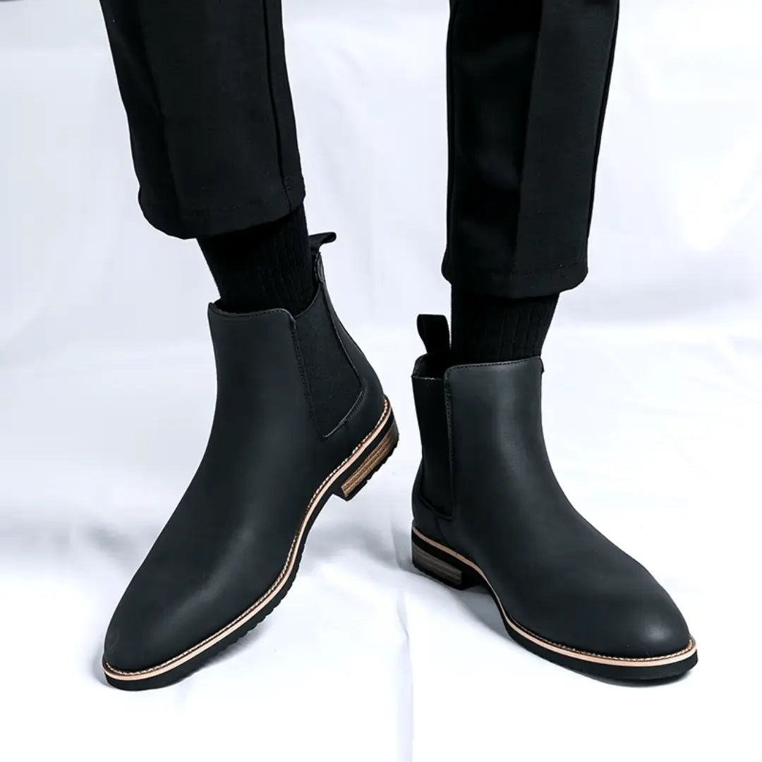 Classic Ankle Chelsea Boots for Men Easy Slip-On Design, view 5 - Elena Harper