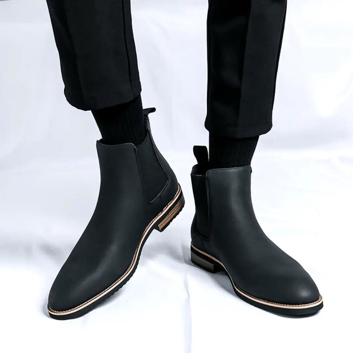 Classic Ankle Chelsea Boots for Men Easy Slip-On Design, view 5 - Elena Harper