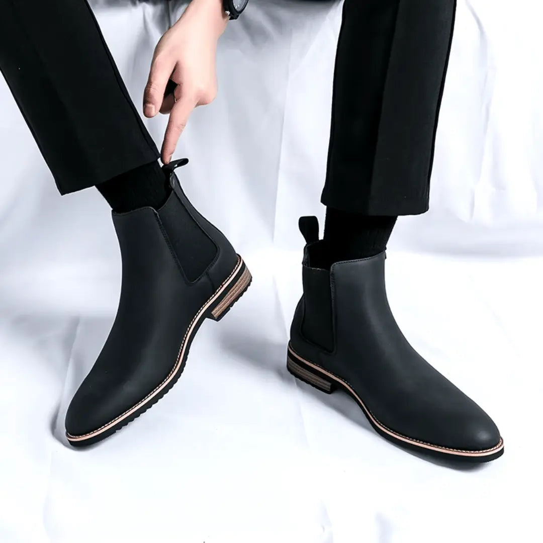 Classic Ankle Chelsea Boots for Men Easy Slip-On Design, view 6 - Elena Harper
