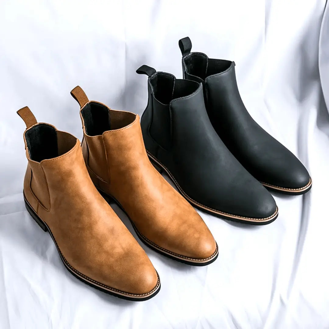 Classic Ankle Chelsea Boots for Men Easy Slip-On Design, view 7 - Elena Harper