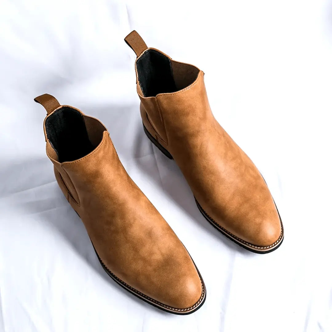 Classic Ankle Chelsea Boots for Men Easy Slip-On Design - Elena Harper