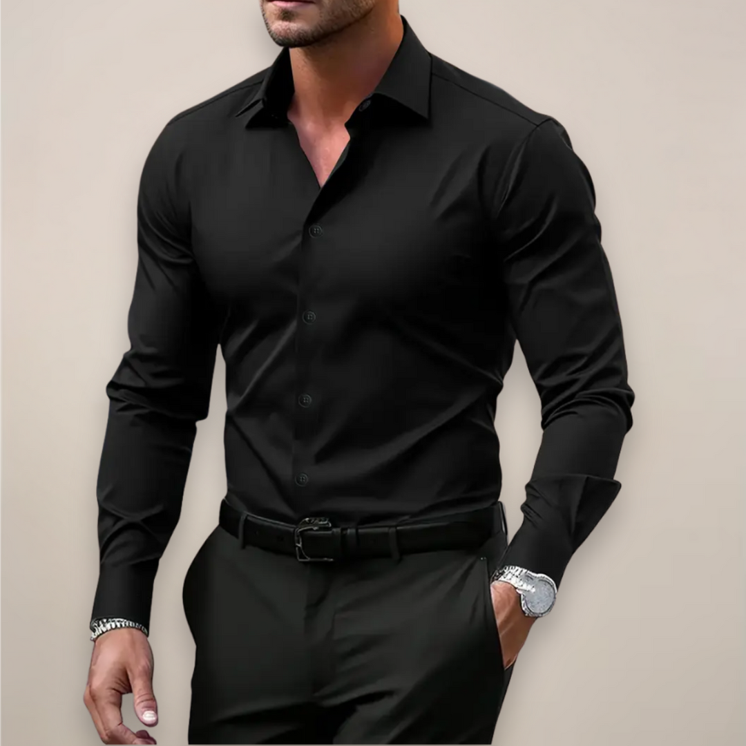 Men's Slim Fit Shirt – With Buttons, Suitable for Work and Everyday Use