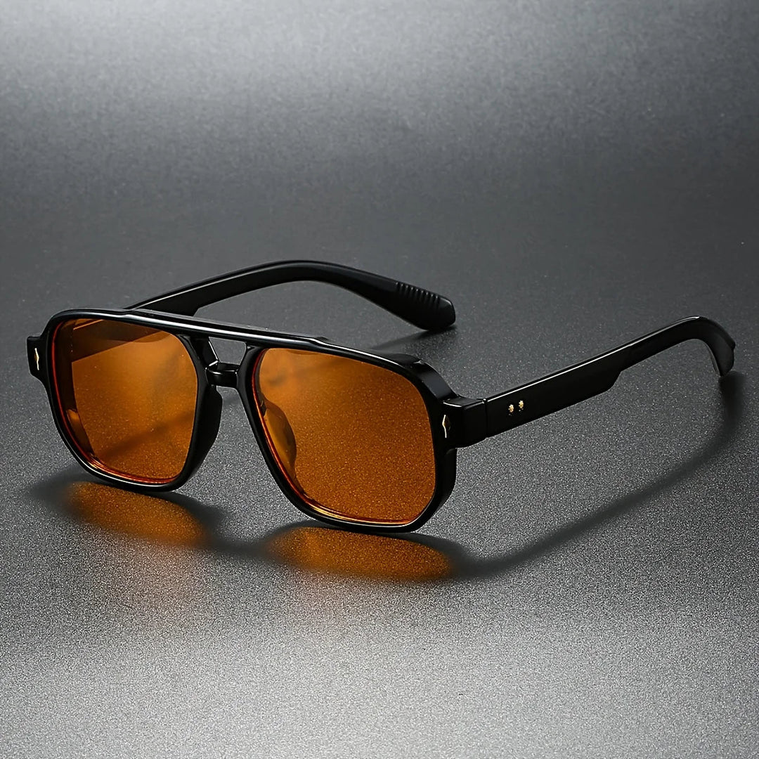 Men's Square Retro Sunglasses with UV400 Protection