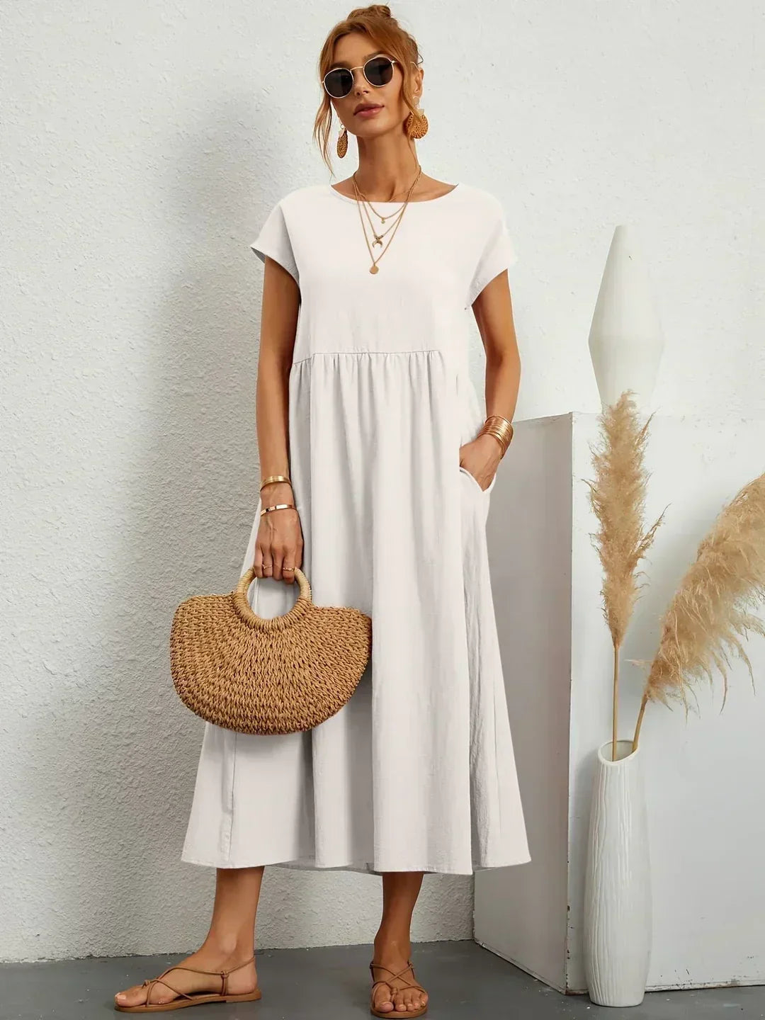 Women's Casual Elegant Dress Effortless Style & Comfort, view 3 - Elena Harper