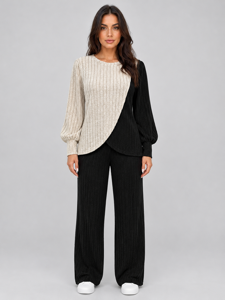 Women’s Two-Piece Ribbed Lounge Set