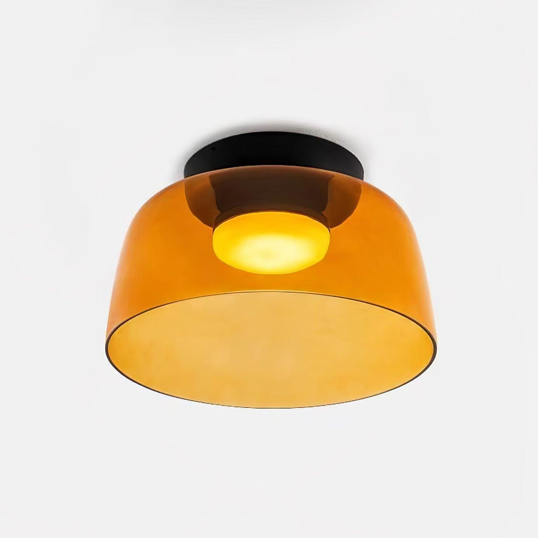 Minimalist Smoke Glass Ceiling Lamp with Integrated LED