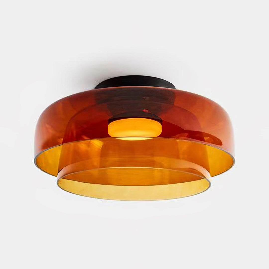 Minimalist Smoke Glass Ceiling Lamp with Integrated LED