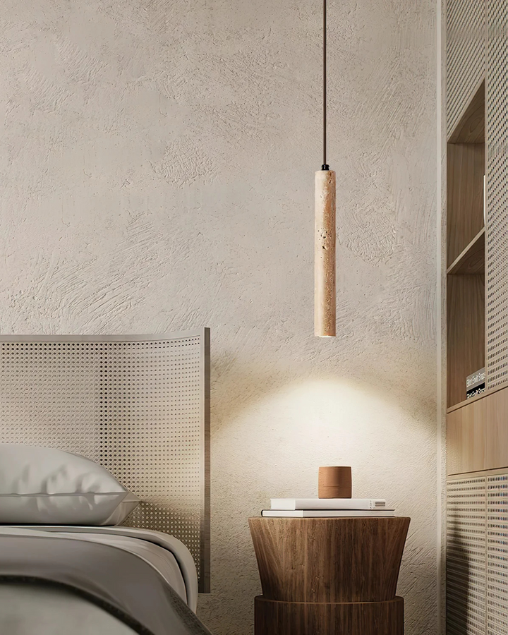 Travertine LED Ceiling Lamp Minimalist Beige