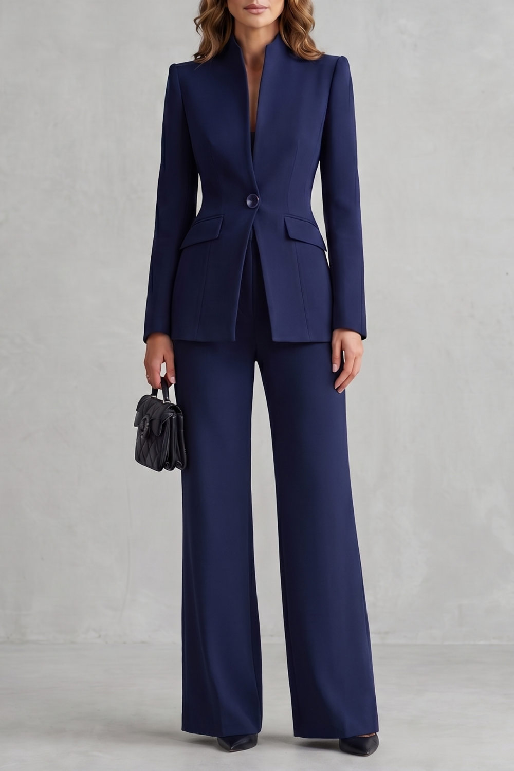 Women's Tailored Blazer and Wide Leg Trouser Suit Set Cordelise - Elena Harper