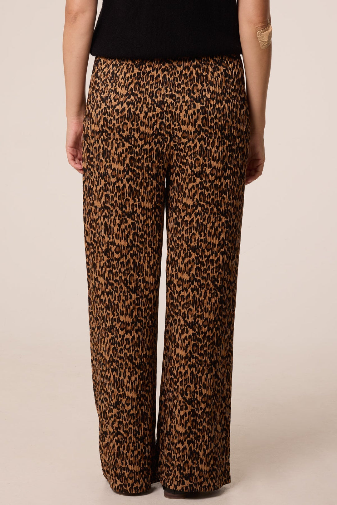 Ladies Wide Leg Pants Leopard Print - Stretch Quality
