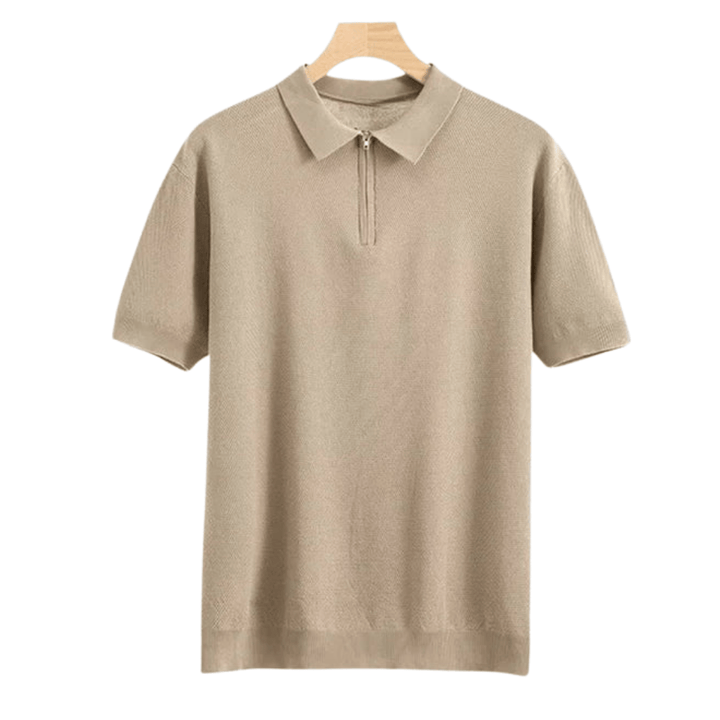 Emma & Rose Manhattan Gerrit™ men's zip-up polo in summer style, featuring a sleek design and comfortable fit.