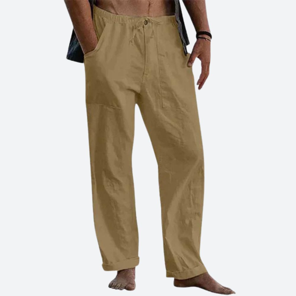 Perugia Classic Linen Pants, view 6 - Elena Harper