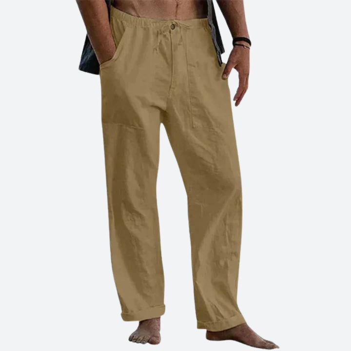 Perugia Classic Linen Pants, view 6 - Elena Harper