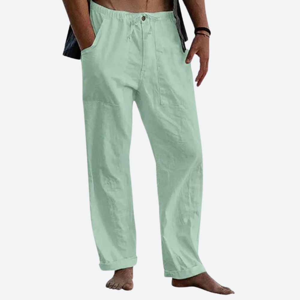 Perugia Classic Linen Pants, view 5 - Elena Harper