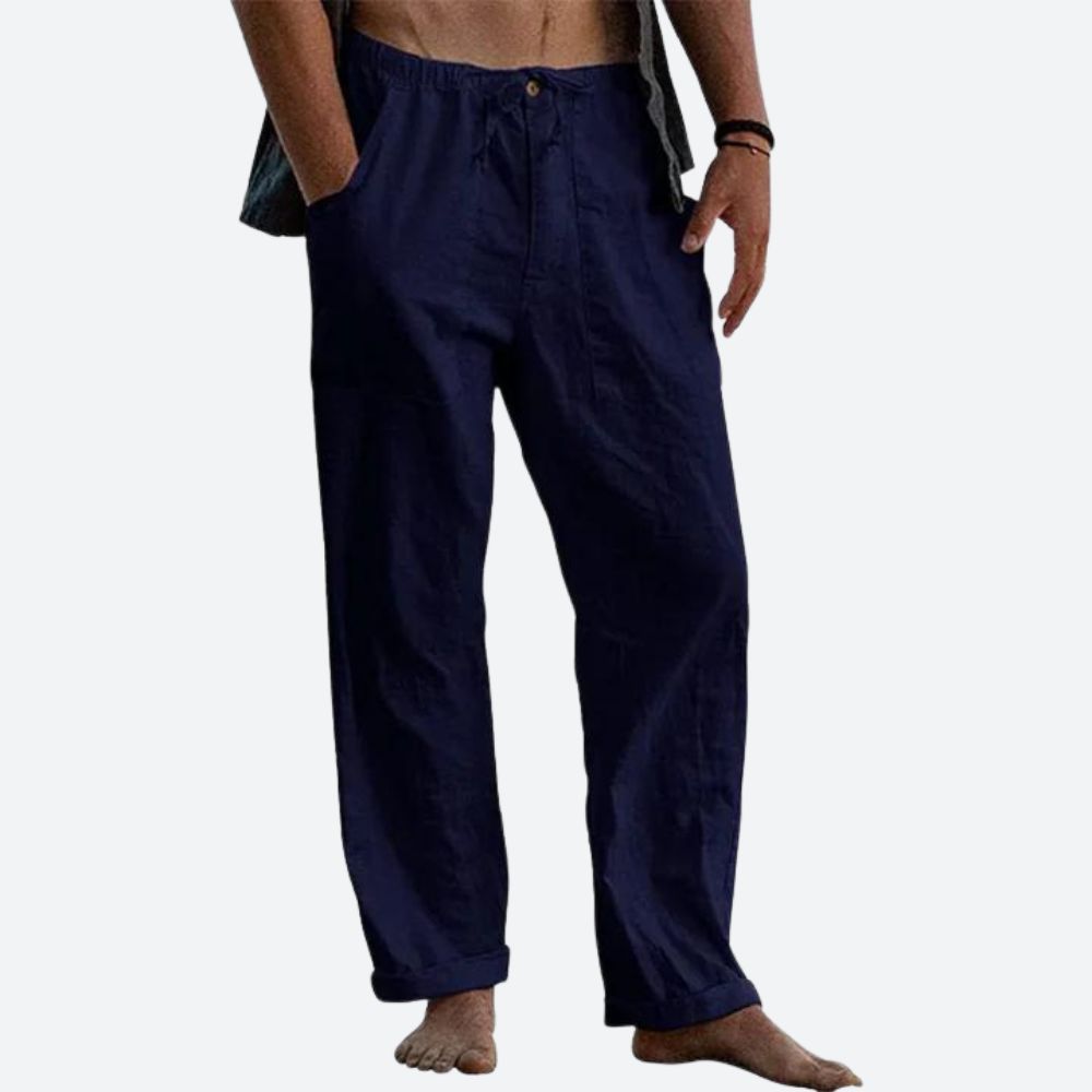 Perugia Classic Linen Pants, view 4 - Elena Harper