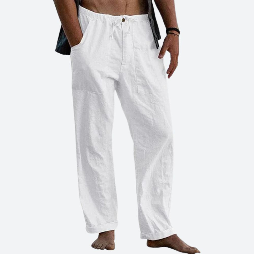 Perugia Classic Linen Pants, view 3 - Elena Harper