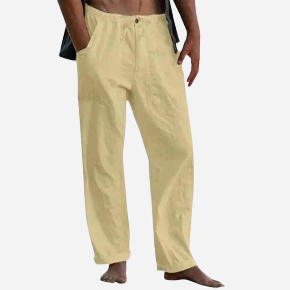 Perugia Classic Linen Pants, view 8 - Elena Harper
