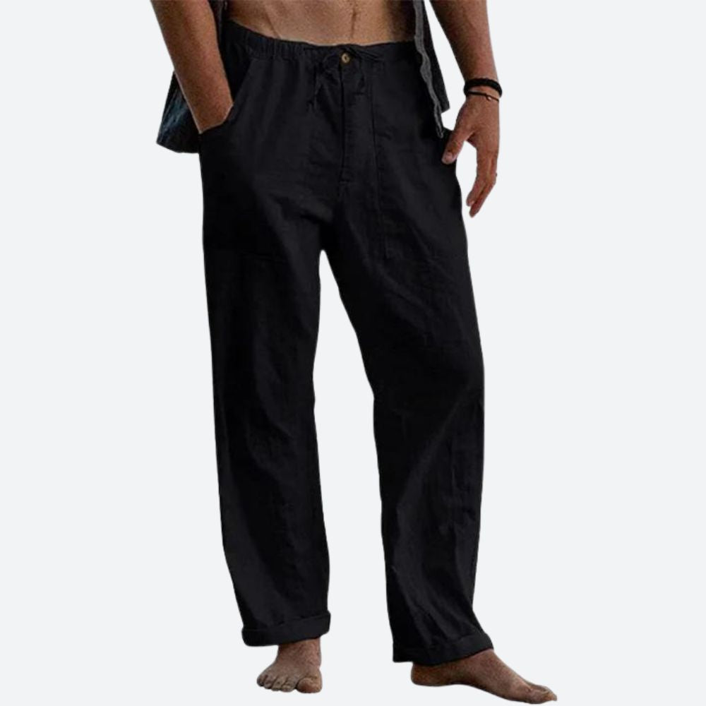 Perugia Classic Linen Pants, view 7 - Elena Harper