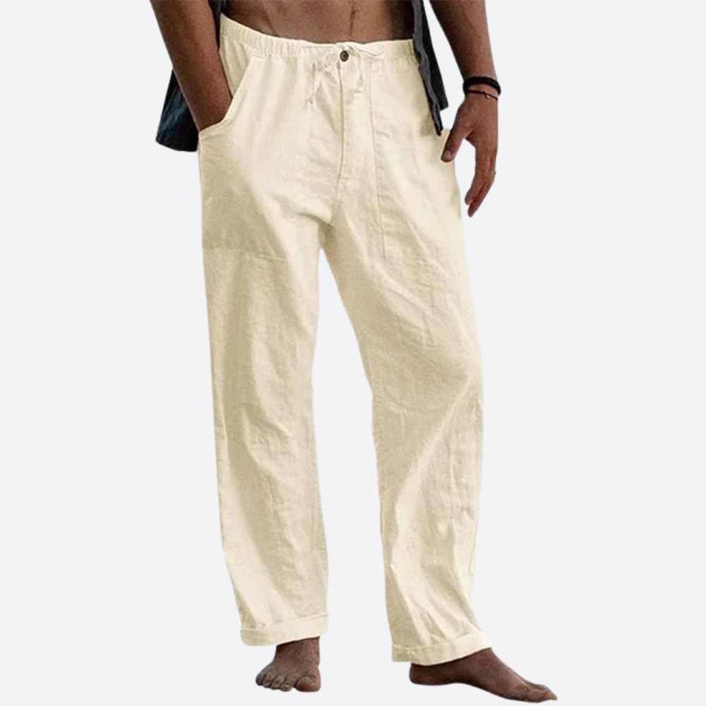 Perugia Classic Linen Pants, view 2 - Elena Harper