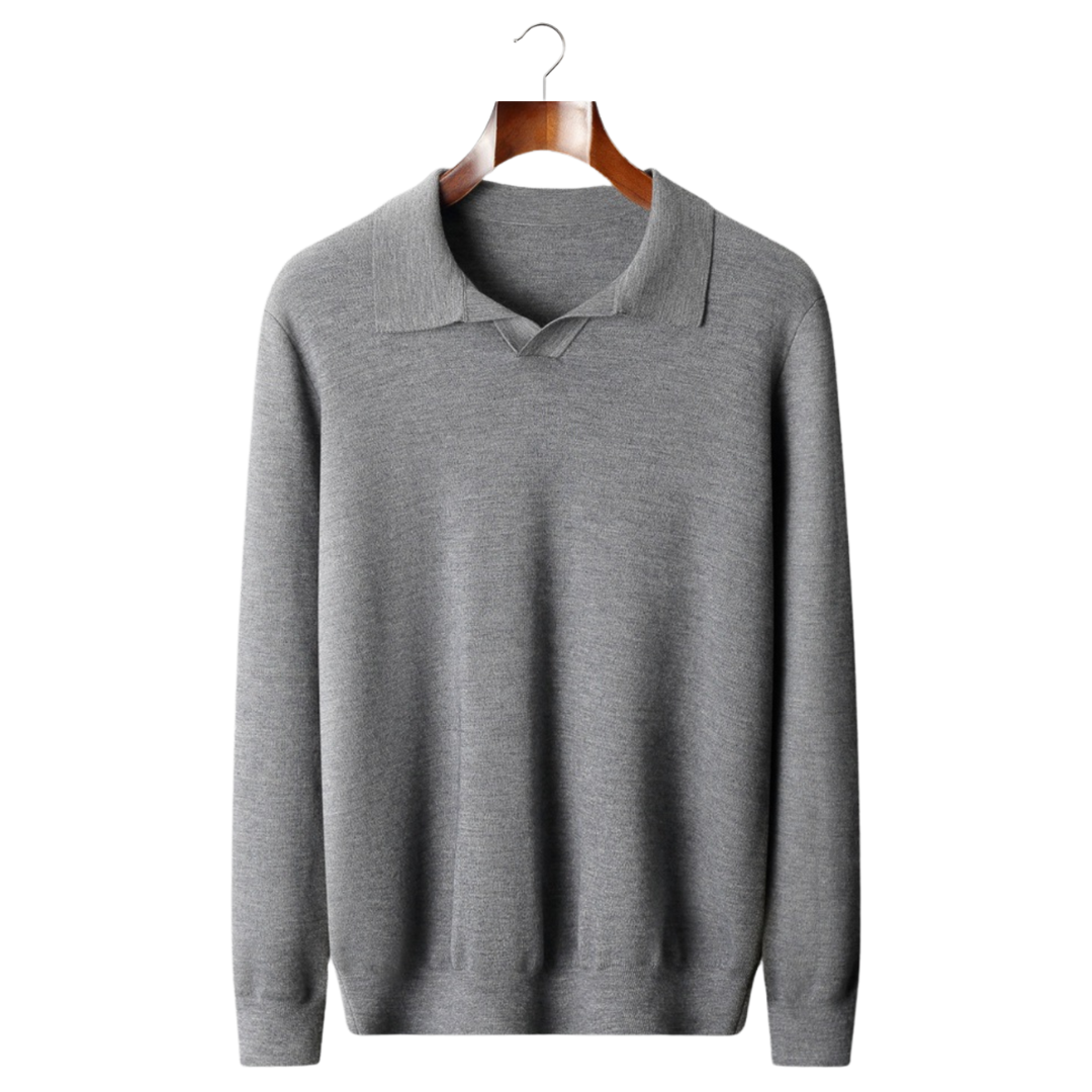 Emma & Rose cashmere buttonless sweater polo — premium knitwear