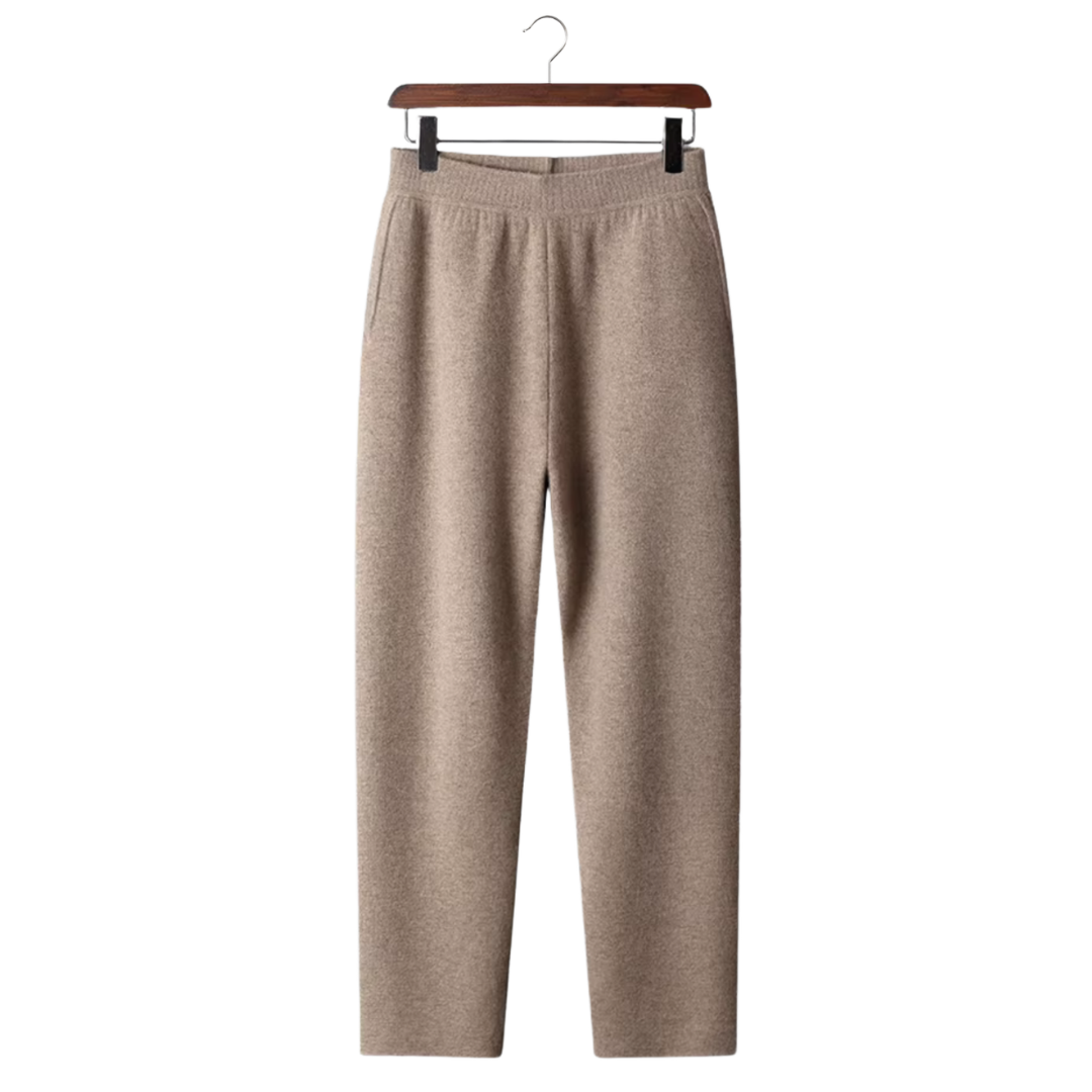 100% CASHMERE STRAIGHT TROUSERS.