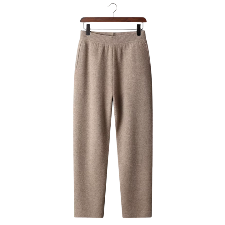 100% CASHMERE STRAIGHT TROUSERS.