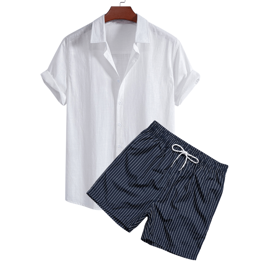 Emma & Rose Manhattan Zoë™ short-sleeved swim set, two-piece outfit with colorful swimwear top and matching bottoms.