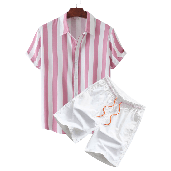 Emma & Rose Manhattan Gustav™ beach swim set, two-piece outfit with colorful patterned fabric for summer beachwear.