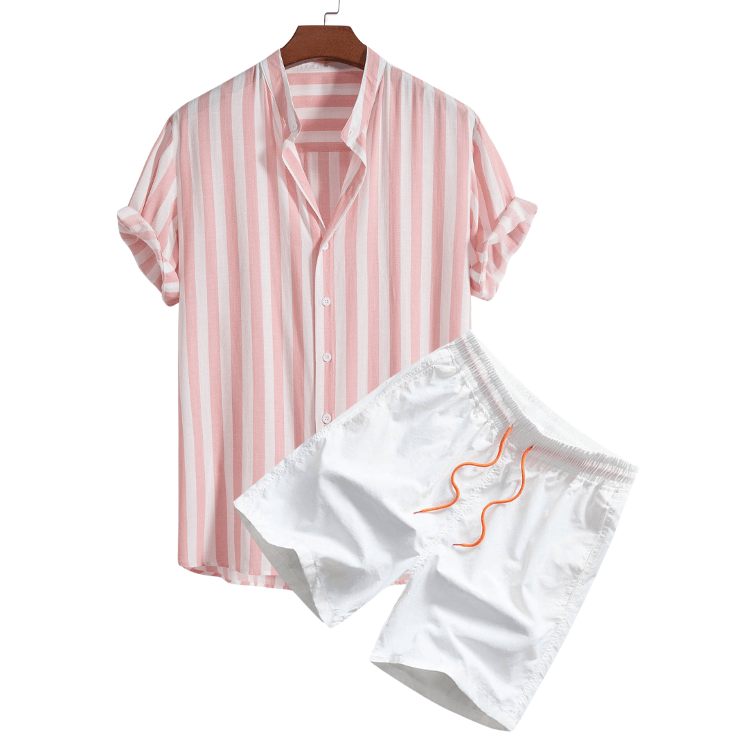 Emma & Rose Manhattan Dirk™ beach co-ord set featuring a stylish two-piece outfit with a matching top and shorts for beachwear.