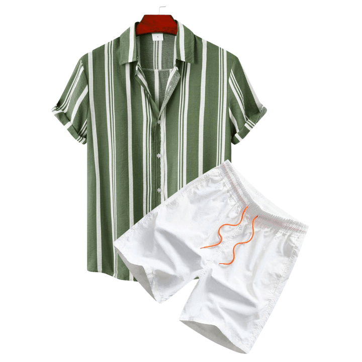 Emma & Rose Manhattan Zach™ short-sleeved swim set with two-piece outfit featuring colorful swimwear for kids.
