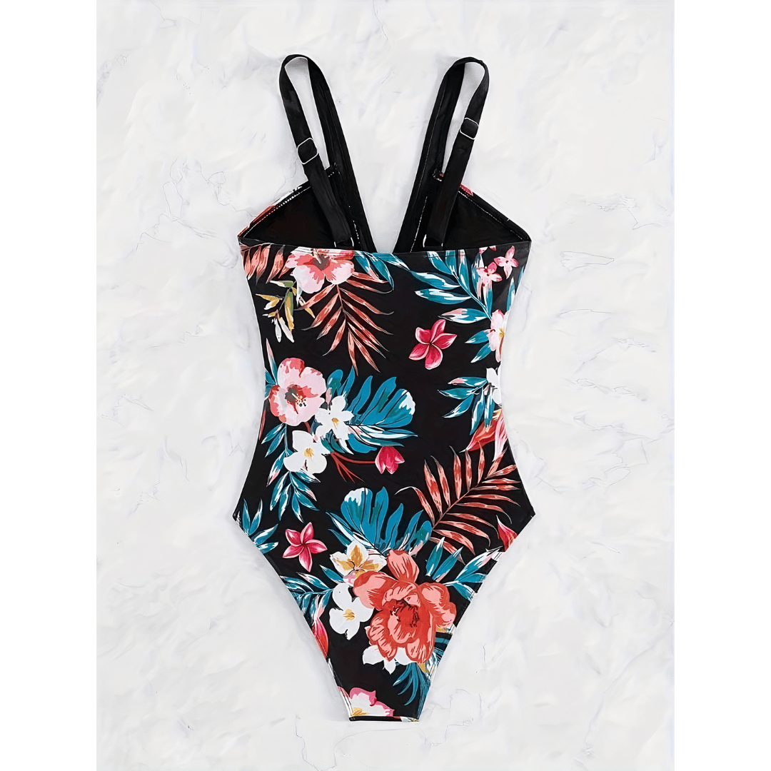 Lize™ Blossom Royale Swimsuit by Emma & Rose Manhattan featuring vibrant floral print and sleek, fitted swimwear design.