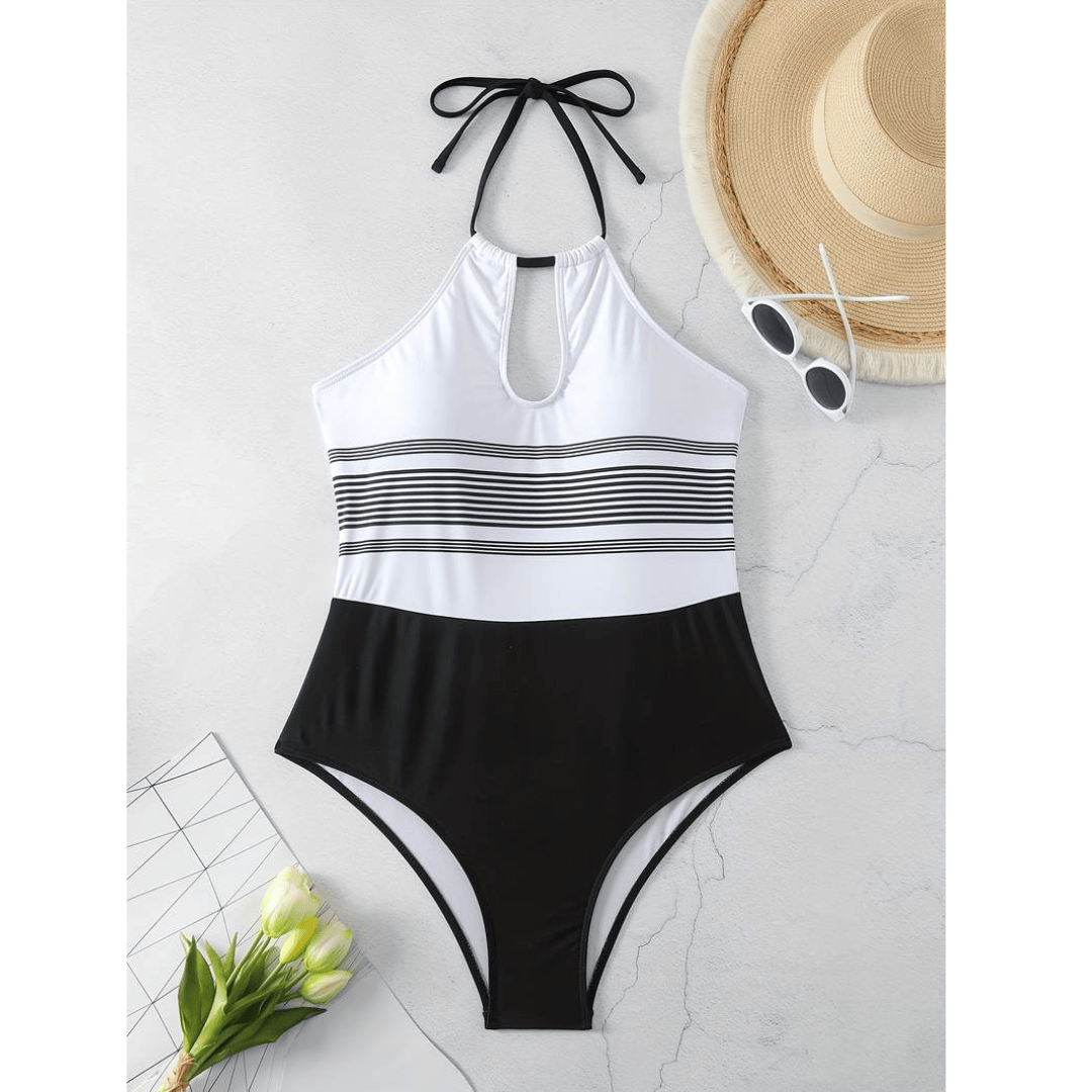 Ivory™ Illusion Swimsuit by Emma & Rose Manhattan featuring a sleek, elegant design with illusion panels and smooth fabric.