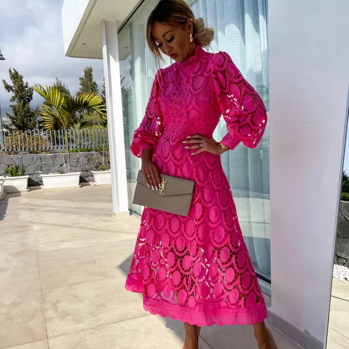 NOA™ – Delicate Lace Midi Dress