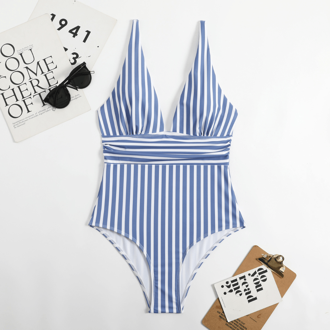 Esmé™ Luxe Horizon Swimsuit by Emma & Rose Manhattan, stylish swimwear with horizon-inspired design, shown on a model.
